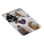 カスタムの雪の紫色のバッファローのプレイド写真クリスマス マグネット (右側)