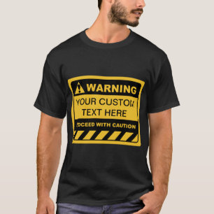 カスタムの黄色と黒の警告標識/ラベル Tシャツ