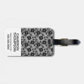 カスタムの黒のレース模様 ラゲッジタグ (裏面横)