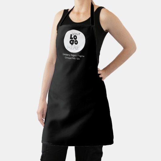 カスタムの黒人スタッフユニフォームに黒いロゴ エプロン (インサイチュ)