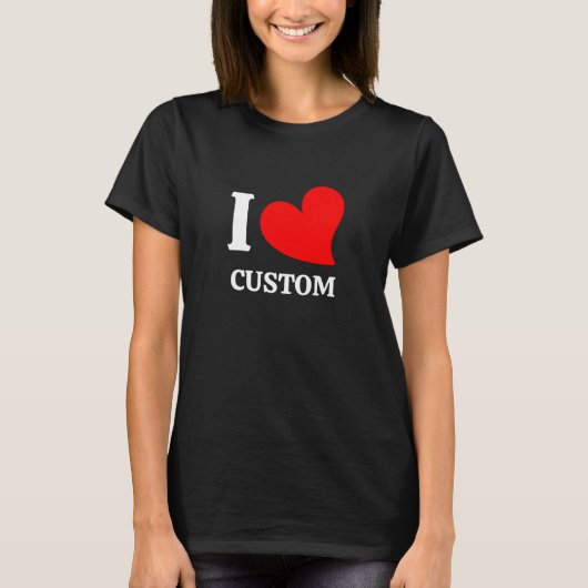 カスタムの"I love"Tシャツ 白い愛のテキスト Tシャツ (正面)