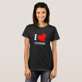 カスタムの"I love"Tシャツ 白い愛のテキスト Tシャツ (正面フル)