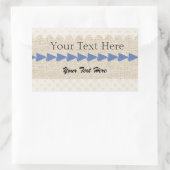 カスタムのBurlap生地のテクスチャ付き矢印ラベル 長方形シール (バッグ)