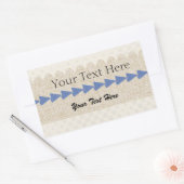 カスタムのBurlap生地のテクスチャ付き矢印ラベル 長方形シール (封筒)