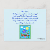 カスタムのGet Well Blue Bird Happiness Card ポストカード (裏面)