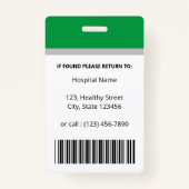 カスタムのGreen Doctor Photo Identity バッジ (裏面)