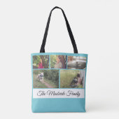 カスタムはあなた自身の写真のコラージュおよび姓を加えます トートバッグ (裏面)