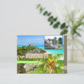 カスタムはがき – カンクンコラージュ4 ポストカード (スタンド正面)