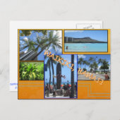 カスタムはがき – ハワイのコラージュ5 ポストカード (正面/裏面)