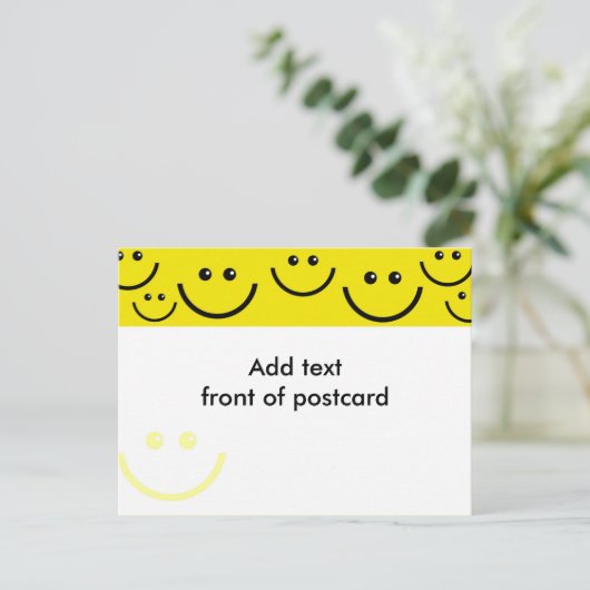 カスタムはがき、文字を表と裏に追加します。 ポストカード (スタンド正面)