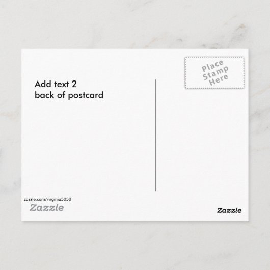 カスタムはがき、文字を表と裏に追加します。 ポストカード (裏面)