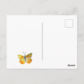 カスタムはがき、黄色い蝶の水彩画 ポストカード (裏面)