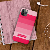 カスタムはっきりしたサマーレッド赤面ピンクアートストライプ iPhoneケース