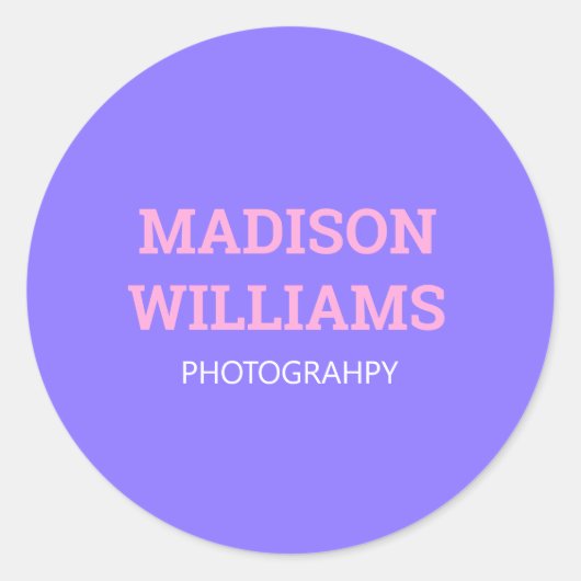 カスタムはっきりしたシンプルカラフルブルーピンクプロモーション ラウンドシール (正面)