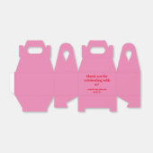 カスタムはっきりしたピンクレッドモダンバルミツワーありがとう フェイバーボックス (折り畳みなし)