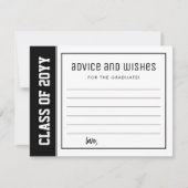 カスタムはっきりしたモダン卒業アドバイス&ウィッシュ ノートカード (正面)