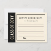 カスタムはっきりしたモダン卒業アドバイス&ウィッシュ ノートカード (正面)