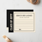 カスタムはっきりしたモダン卒業アドバイス&ウィッシュ ノートカード (正面/裏面インサイチュ)