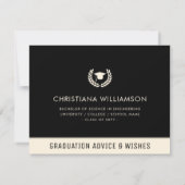 カスタムはっきりしたモダン卒業アドバイス&ウィッシュ ノートカード (裏面)
