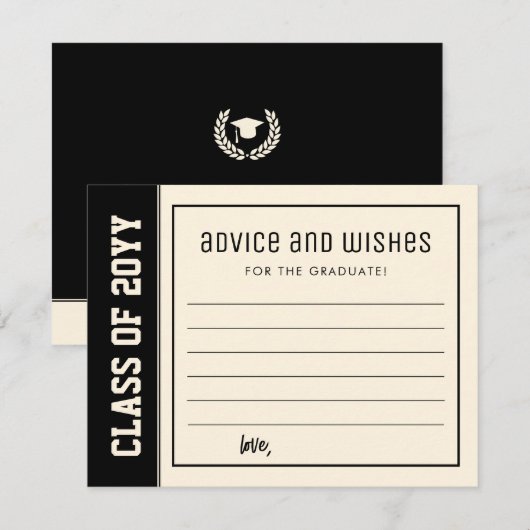 カスタムはっきりしたモダン卒業アドバイス&ウィッシュ ノートカード (正面/裏面)