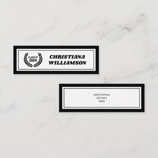 カスタムはっきりしたモダン卒業名カード挿入 コーリングカード (正面/裏面)
