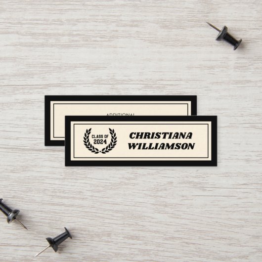 カスタムはっきりしたモダン卒業名カード挿入 コーリングカード (正面/裏面インサイチュ)