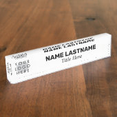 カスタムはっきりしたロモダンゴ名のタイトルシンプル白 デスクネームプレート (側面)