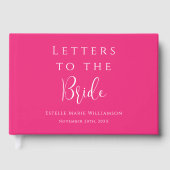カスタムはっきりした花嫁への鮮やかなホットピンク色の手紙 ゲストブック (正面)