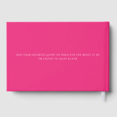 カスタムはっきりした花嫁への鮮やかなホットピンク色の手紙 ゲストブック (裏面)