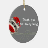 カスタムはオーナメントのギフトのソックス猿感謝していしています セラミックオーナメント (右)