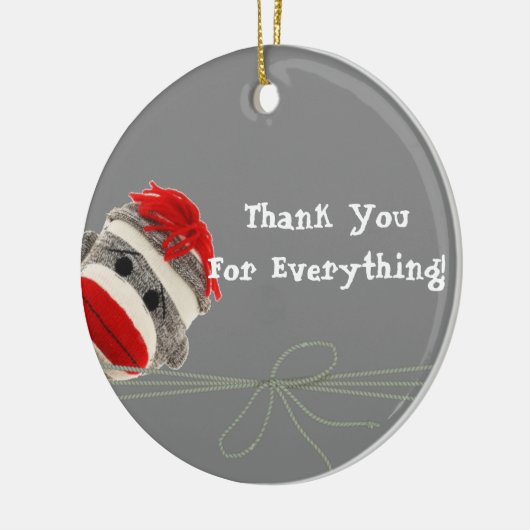 カスタムはオーナメントのギフトのソックス猿感謝していしています セラミックオーナメント (左)