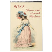カスタムはカレンダーの歴史的フランス人のファッションを印刷しました カレンダー (カバー)