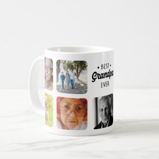 カスタムはパーソナライズな写真の最も最高のな祖父を加えます コーヒーマグカップ (正面左)