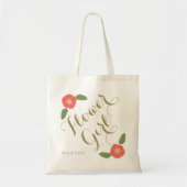 カスタムは一流の名前入りなフラワー・ガールのギフトを加えます トートバッグ (正面)