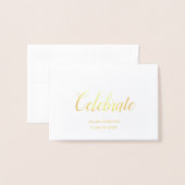 カスタムは卒業のパーティの招待状を祝います 箔カード (封筒付き正面)