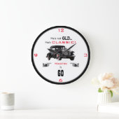 カスタムは古くはないクラシック自動車ヴィンテージアンティーク自動 ラージ壁時計 (ホーム)