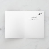 カスタムは挨拶、ペット、パグ犬の付き添い感謝していしています サンキューカード (内部)