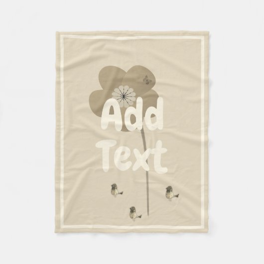 カスタムは文字のかわいらしい庭毛布を加えます フリースブランケット (正面)