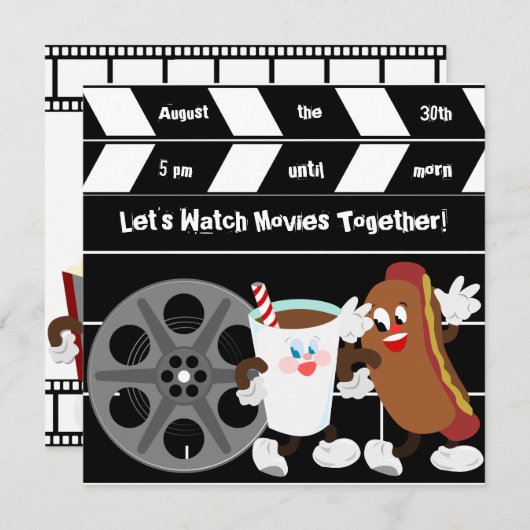 カスタムは映画誕生日の招待状を見よう 招待状 (正面/裏面)