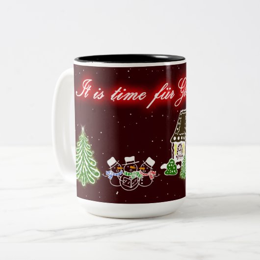 カスタムは検討されたワイン/glühweinのためのマグをdesinged ツートーンマグカップ (正面左)