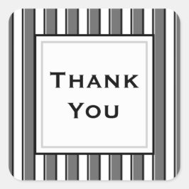 カスタムは灰色の黒のストライプのステッカー感謝していしています スクエアシール