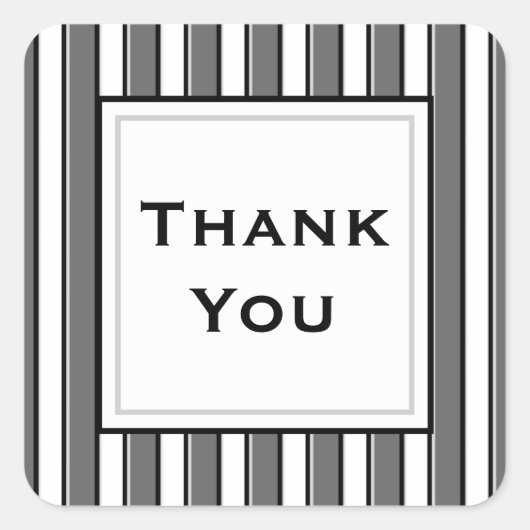 カスタムは灰色の黒のストライプのステッカー感謝していしています スクエアシール (正面)
