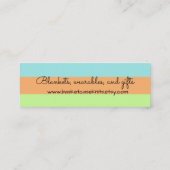 カスタムは編み物ヤーンのバスケットの名刺を着色します スキニー名刺 (裏面)