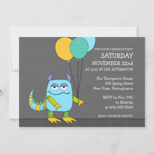 カスタムは誕生日の騒動が始まるようにしました! 招待状 (裏面)