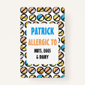 カスタムは食物アレルギー警報アレルギーの記号をからかいます バッジ (裏面)