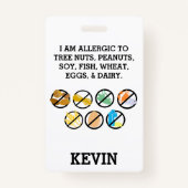 カスタムは食物アレルギー警報上のアレルギーの記号をからかいます バッジ (正面)