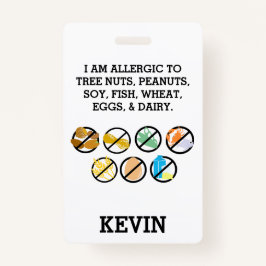 カスタムは食物アレルギー警報上のアレルギーの記号をからかいます バッジ