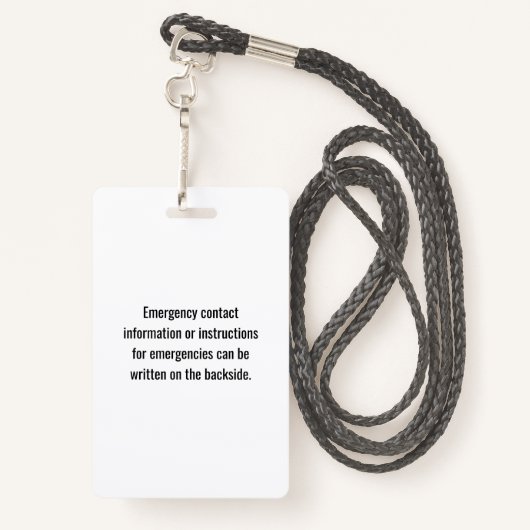 カスタムは食物アレルギー警報上のアレルギーの記号をからかいます バッジ (裏面ランヤード)