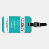 カスタムは食物アレルギー警報ICOE警告をからかいます ラゲッジタグ (正面横)