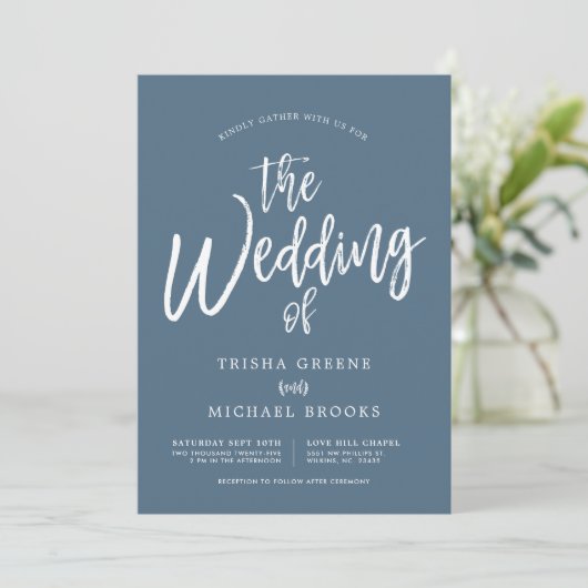 カスタムは|の踊る原稿の結婚式を着色します 招待状 (スタンド正面)